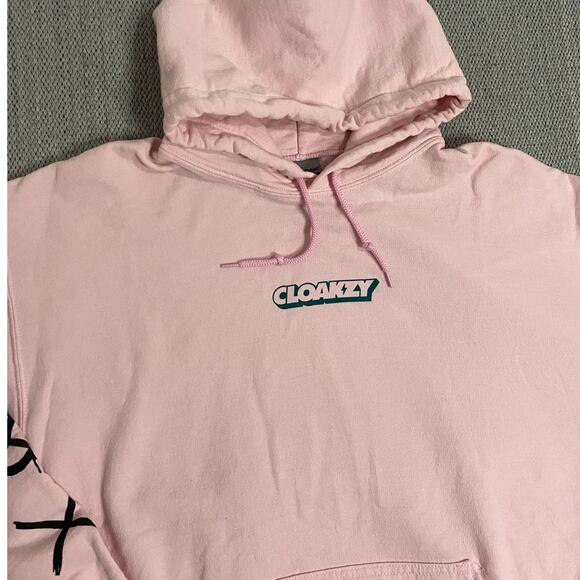 Cloakzy Hoodie Unisex L Pink Heavy Gildan Logo Youtube Twitch Accents - Picture 4 of 12